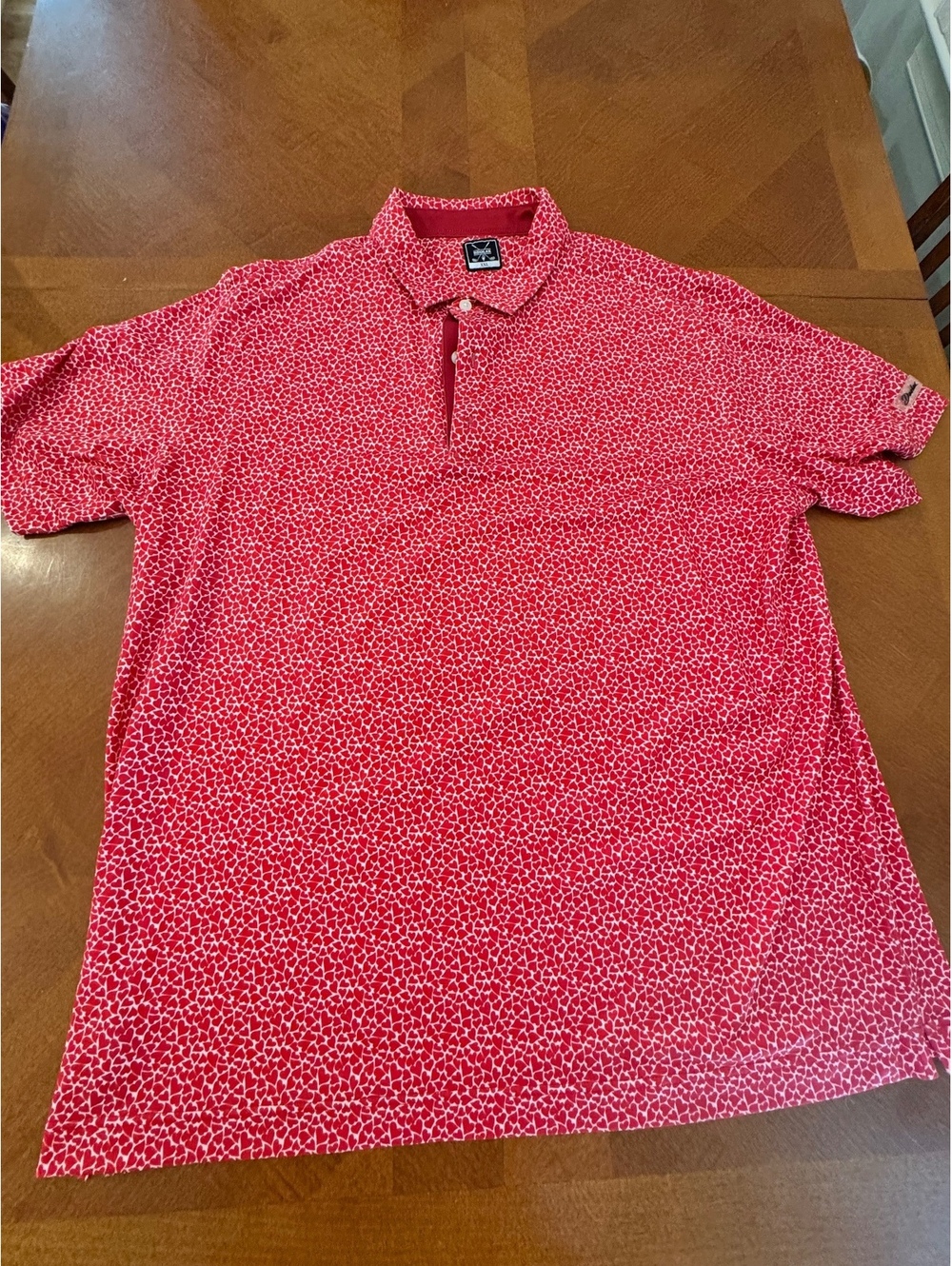 Deolax XXL Red Heart Print Polo Shirt Mens 716
